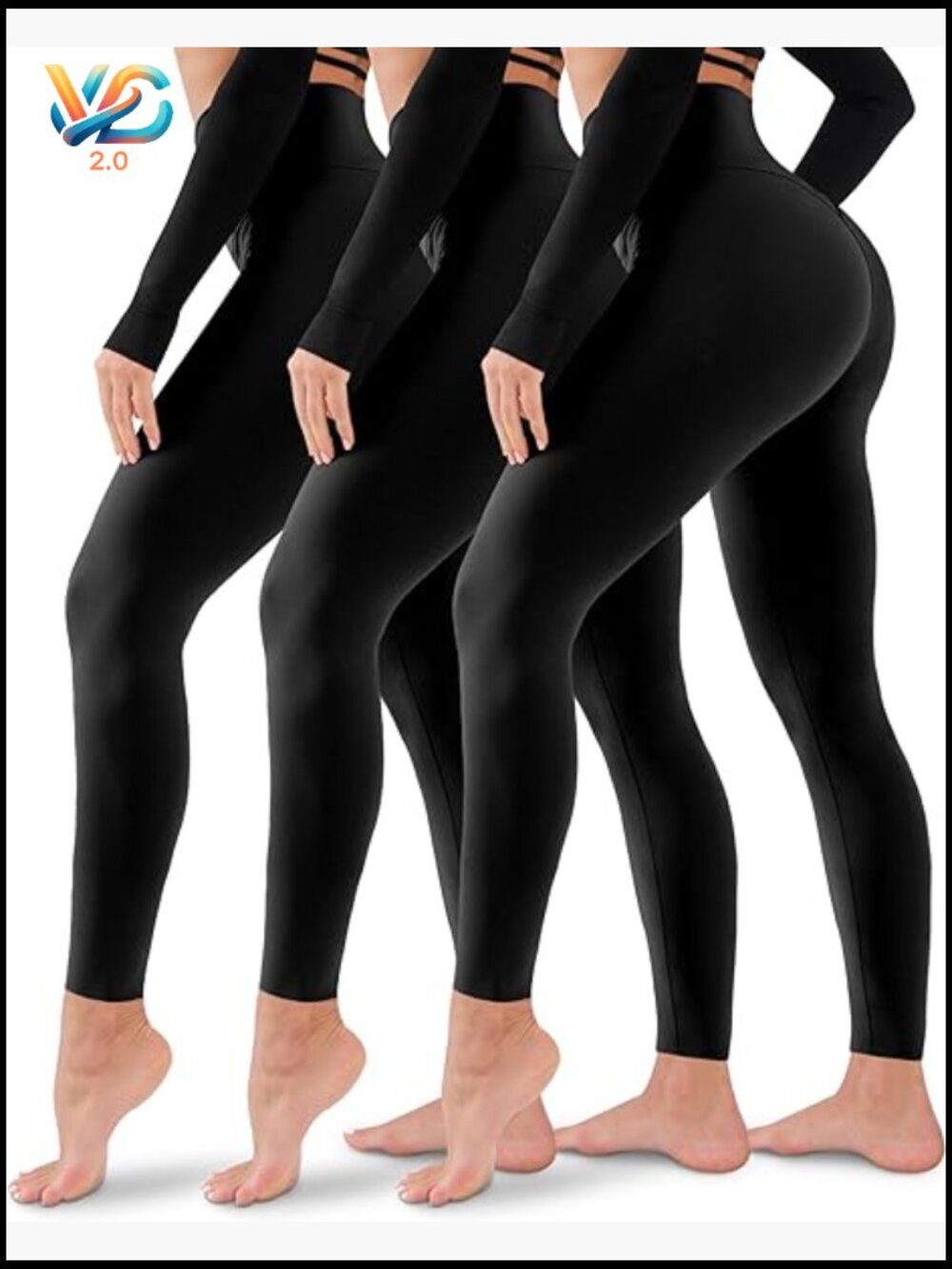 High Waisted Tummy Control Yoga Leggings 3 Pack Workout Running Pants